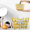 VOCOSTE Canvas Cosmetic Large Capacity Makeup Pouch for Coin and Yellow Pouch, Women, Purse, Foundation, Lipstick, Brushes,