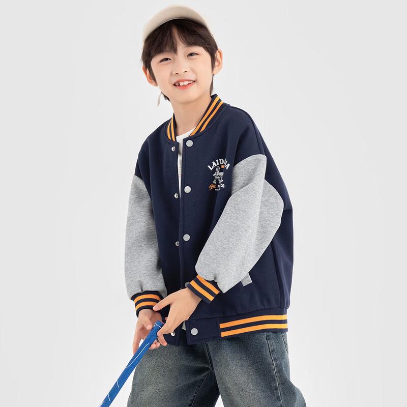 Duoduojia Boys Color Block Cartoon Baseball Jacket 110