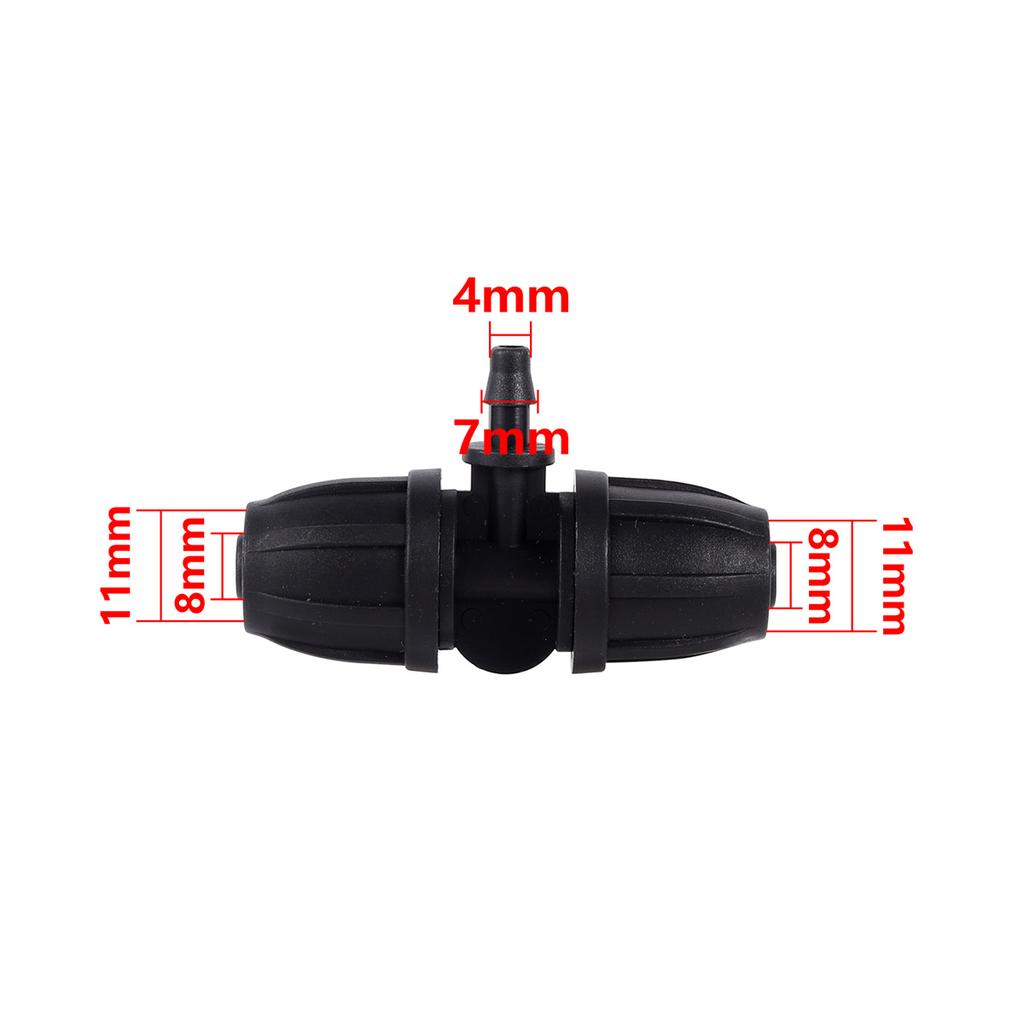 8/11mm Hose Interface Garden Water Connector Straight Elbow Tee 4/6-Way End Plug Joint Garden Greenhouse Irrigation Pipe Fitting
