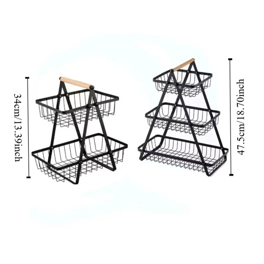 3-Tiers Design Kitchen Organizer Space-Saving Vegetable Storage Basket  Countertop Storage