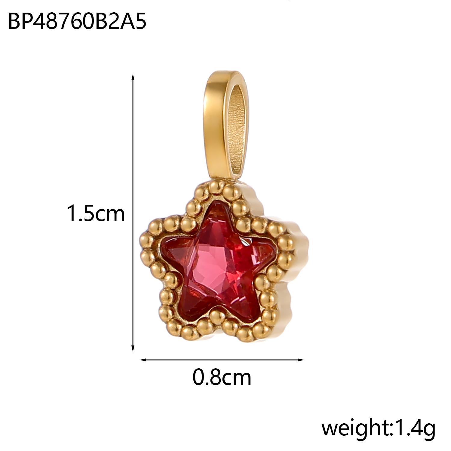 

CARLIDANA New Trendy Stainless Steel Muticolor Mini Zircon Crystal Pendant Star Flower Charm Pendant for Necklace DIY Jewelry