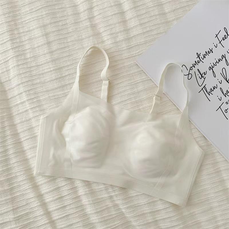 

D Skinny ice-feeling women s thin big breasts and small summer ultra-thin soft lift rabbit ear bra cover m suitable for 32/70abc 34/75abc молочный белый