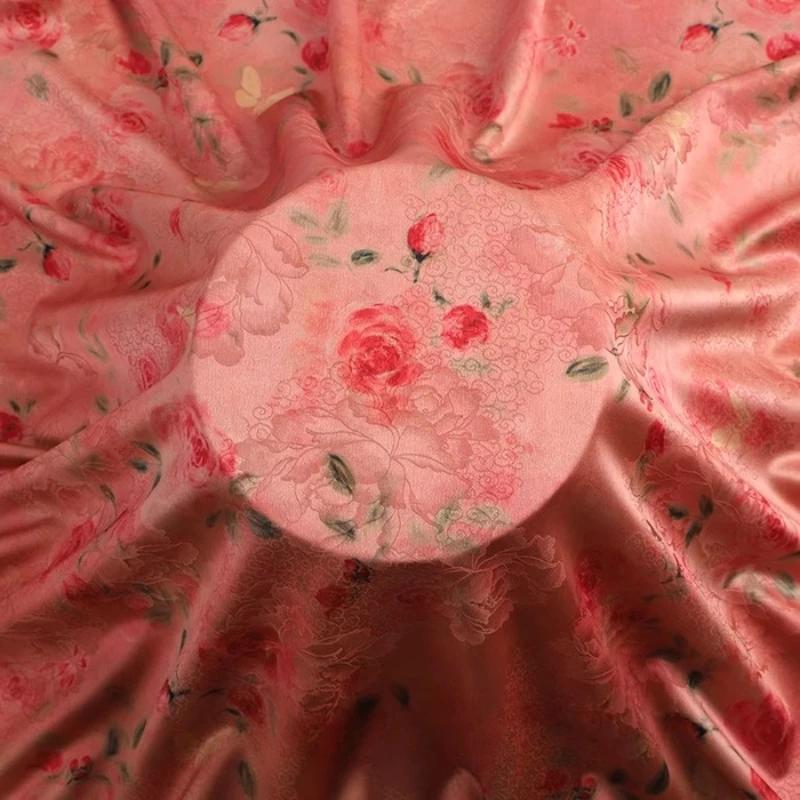 Chinese-style Imitation Silk Cloud Gauze High-end Fabric Soft Cotton Silk Printed Fabric DIY Cheongsam Dress Hanfu Clothing