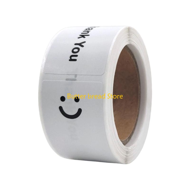 

W89C 120 шт. Наклейки «Улыбающееся лицо» «Спасибо» Прямоугольные клейкие этикетки «Спасибо» белый