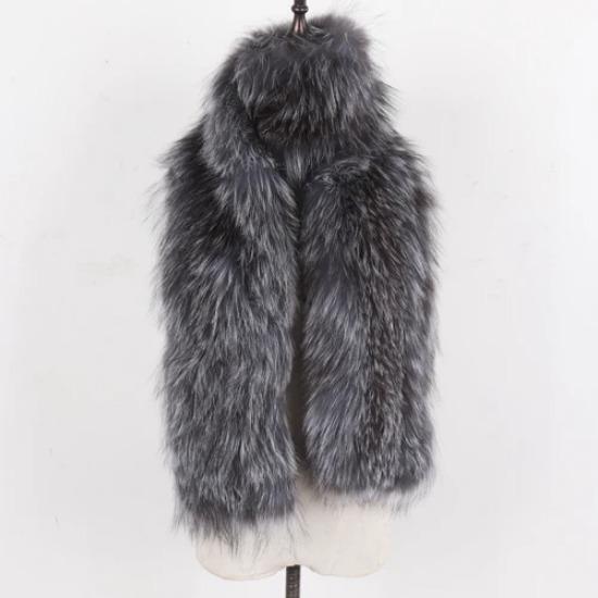 Hot Sell Ladies Long Style Genuien Fox Fur Scarf Women Knitted Fluffy Real Fox Fur Scarves Winter Keep Warm Fur Real Wraps