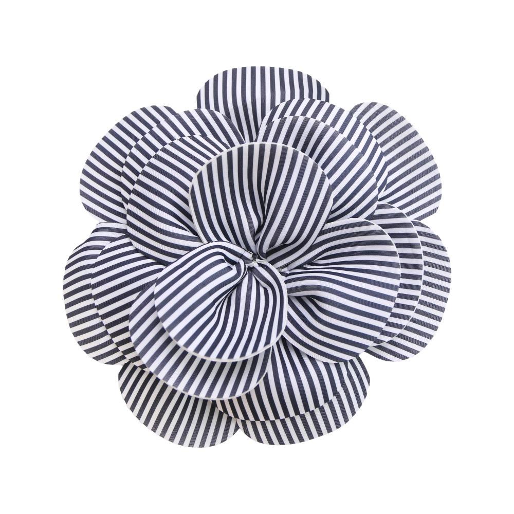 

New 27cm Rose Flower Headpiece Multi-layered Handmade Corsage Stripe Fascinator Hat Apparel Shoes and Bags чёрный