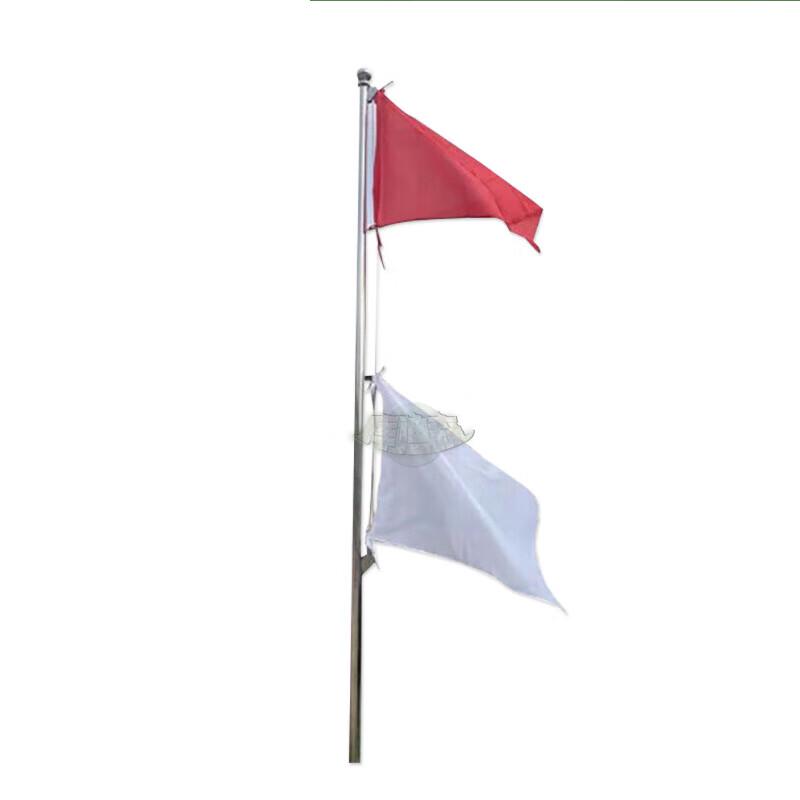 Red/White Rising Signal Flag with Pole