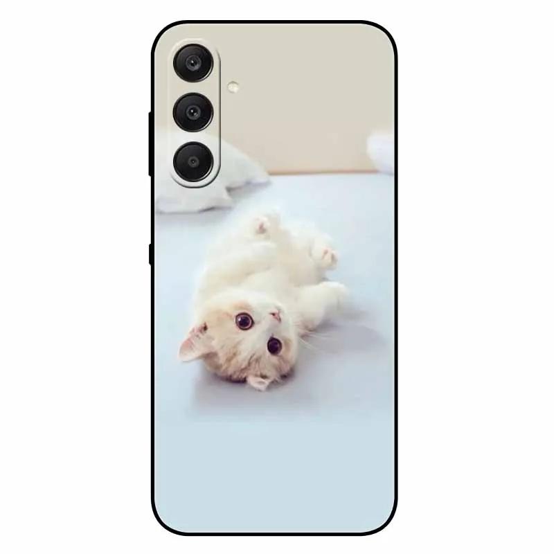 For Samsung A17 5G Case Black Silicone Soft Fashion Animal Back Cover For Samsung Galaxy A17 5G TPU Coque Cute Protective Bumper
