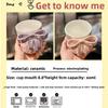 Korean Style Bow Handle Coffee Mug – Aesthetic Water Cup for Women and Girls