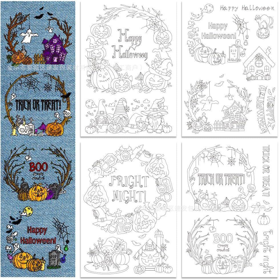 4 Sheets Water Soluble Embroidery Stabilizers,Animal and Plant Alphabet Patterns Paper Hand Sewing Stabilizers for Beginners