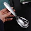 304 Stainless Steel Serving Spoon Flat Bottom Soup Spoon Shovel Rice Spoon  Kitchen