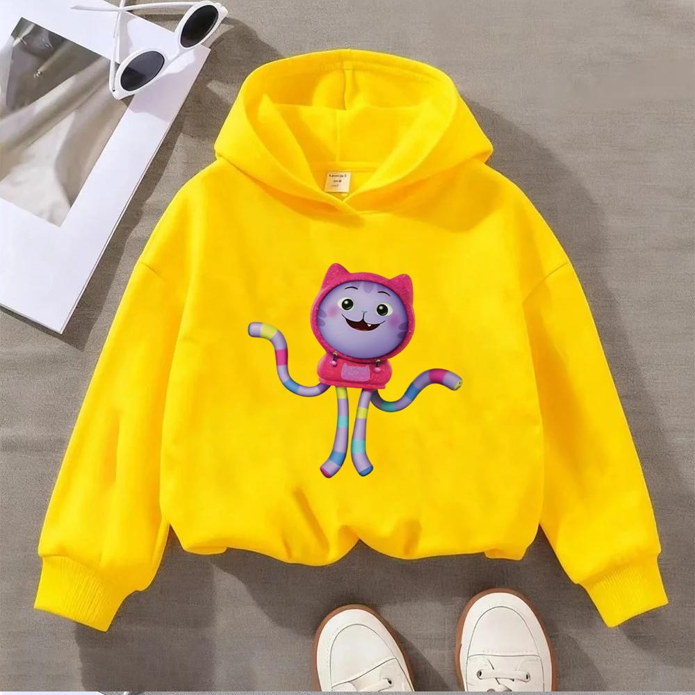 Hoodies Sweatshirts Kids Unisex Cute Cartoon Cat Pattern Children's Sweatshirt Long Sleeve Hooded Jumper Fashion Casual Top