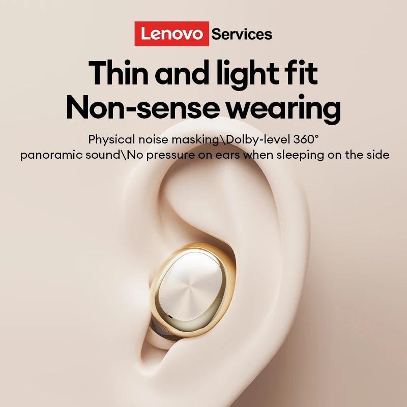 Original Lenovo LE206 Wireless Sleep Invisible Earbuds Tiny Hidden Earphone Bluetooth 6.0 Headphone Sport Stereo Noise Cancelling Headset
