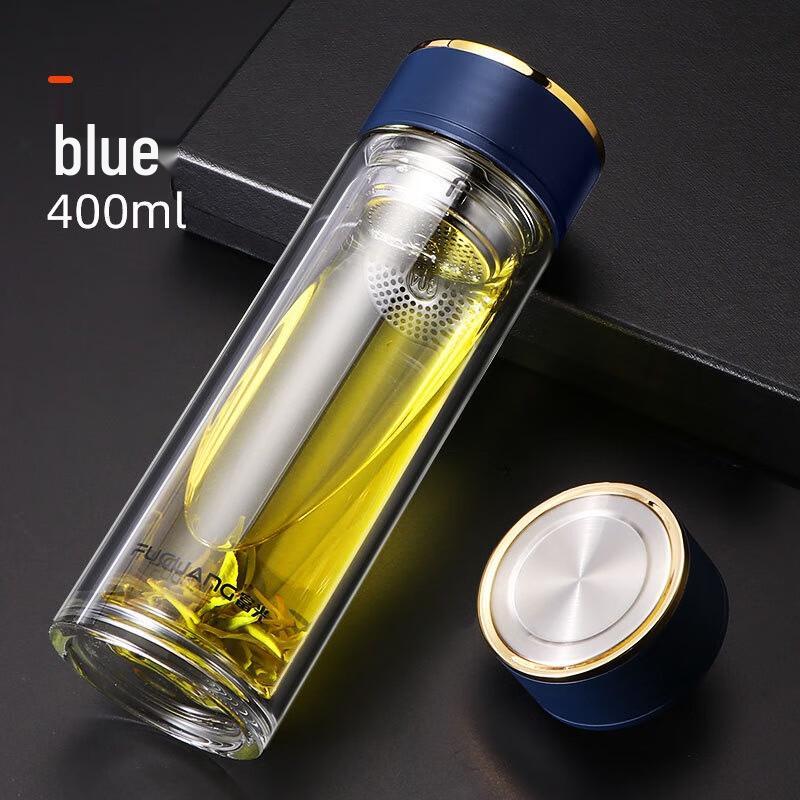 Fuguang Insulated Double-Layer Glass Mug with Lid