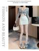 High-Waisted A-Line Short Skirt - Women's Spring Fashion with Anti-Exposure Style and Patchwork Design