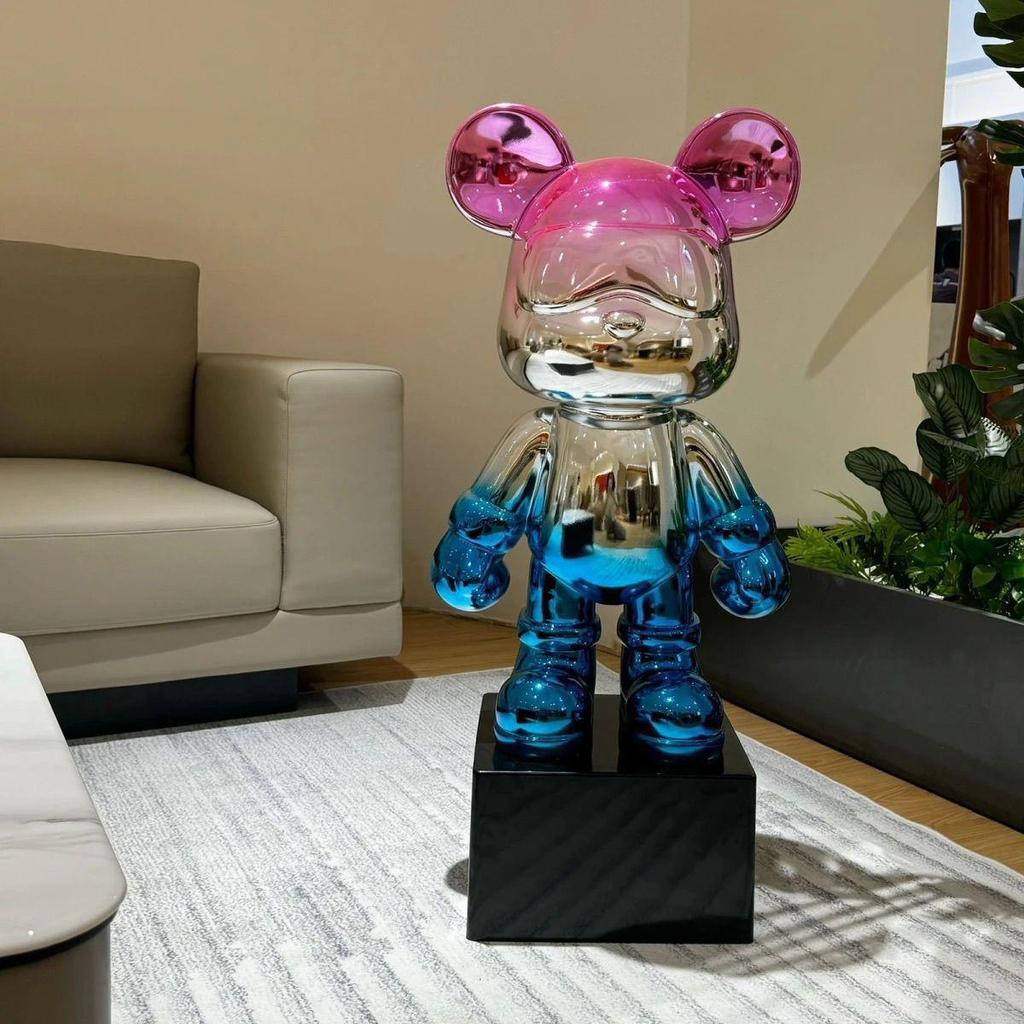 Galvanizovaná pokladnička ve tvaru medvěda jako ozdoba pro obývací pokoj, dekorace na TV skříňku