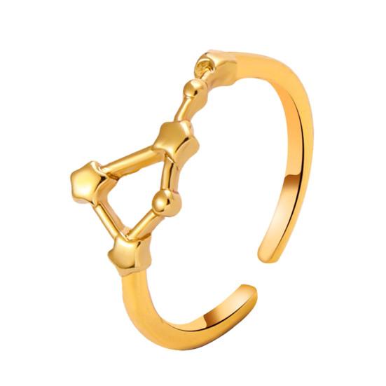 Student Ring Electroplated Finish Adjustable Opening Design Star Symbol Ring Couple Matching Ring Alloy Jewelry Gift