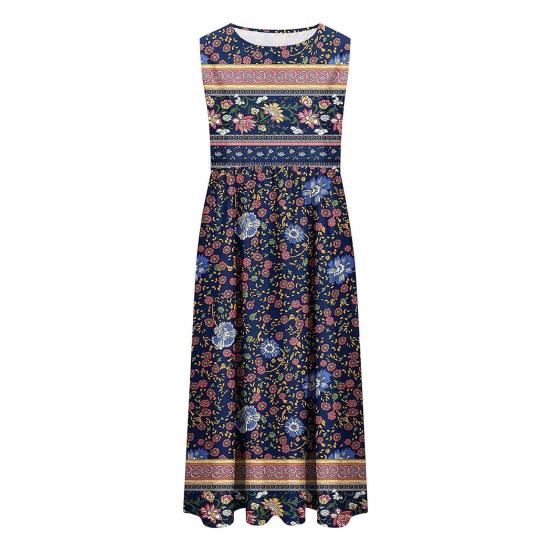 Женское летнее платье с принтом без рукавов А-силуэта — фото 8