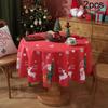 Tablecloth 2PCS Christmas Day Decoration Waterproof and Oilproof Dining Table Cloth Polyester Decoration
