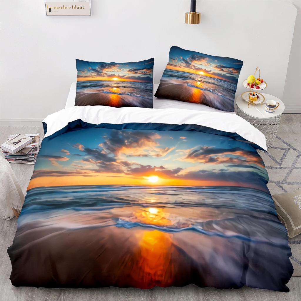 Sea Wave Duvet Covers Beach Rainbow Bedding Collection Seaside Comforter Cover QueenKingFullTwin Size Quilt Cover For Girls Boys