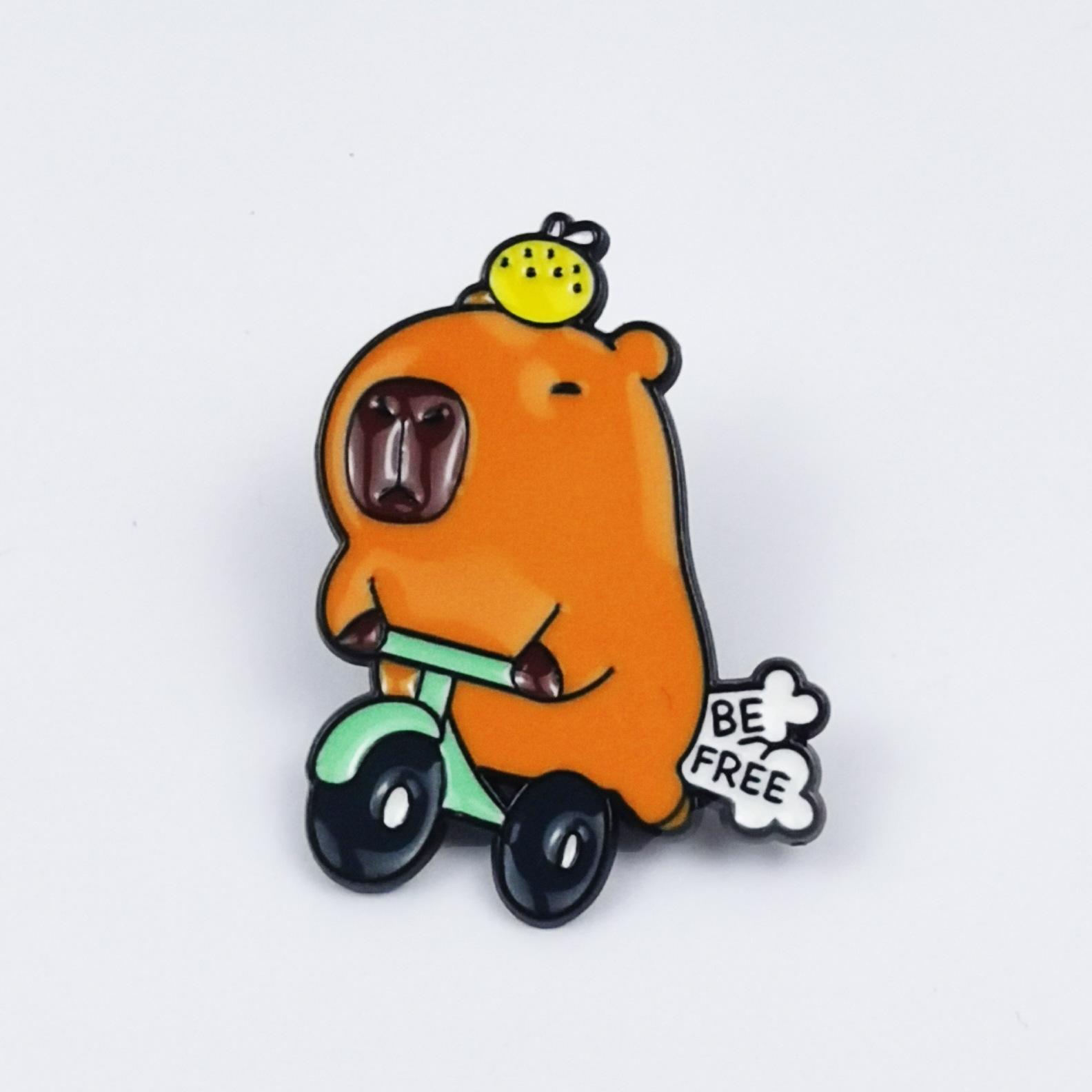 Capybara Cartoon Brooch - Cute Alloy Badge for Clothes & Bags Accessories