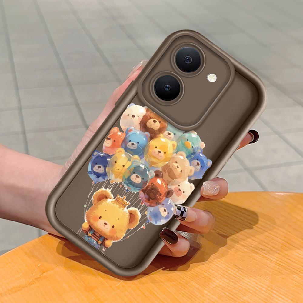 Soft Silicone Square Ladder Printing Pattern Phone Casing Full Cover Camera Shockproof Protection Rubber Case for Vivo