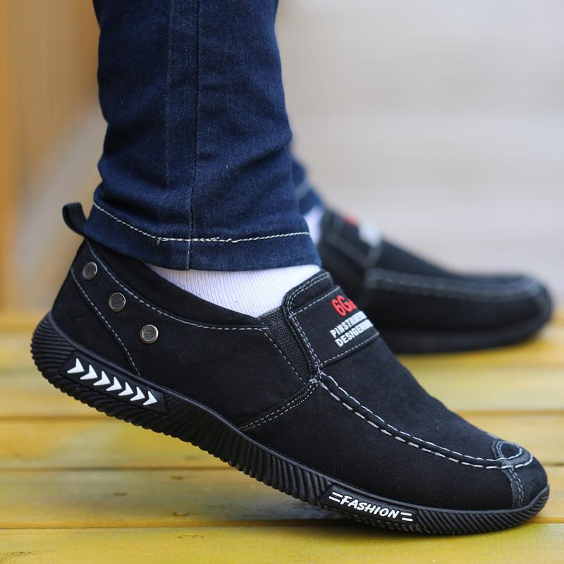NEW Denim Men Canvas Shoe Lightweight Anti Slip Driving Shoe Comfortable Breathable Casual Shoe Retro Breathable Loafers for Men