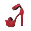 Coarse Heel Sandals Black Platform Catwalk Super High Heel High Waterproof Table Nightclub Shoes Women's Banquet