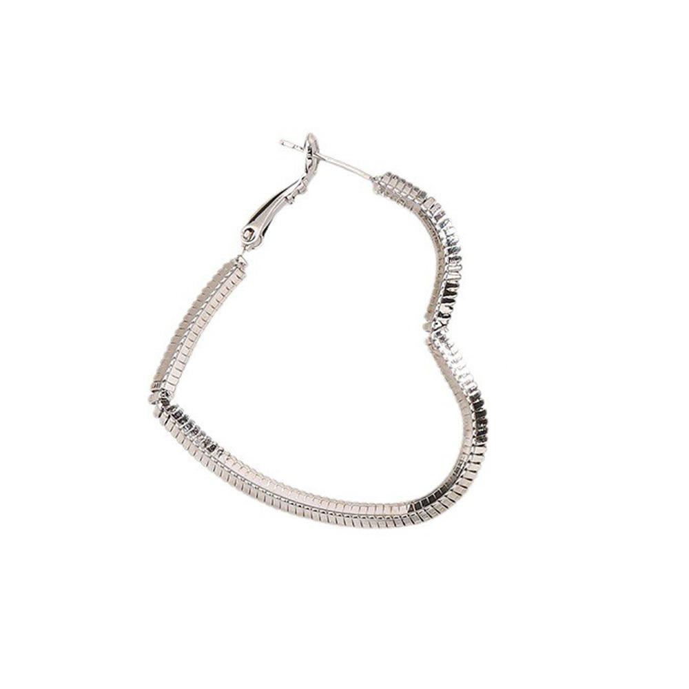 Hollow Love Big Earrings Fashion Commuter Wind Plain Ring Ear Buckle Cross-Border Manufacturers Wholesale Fold Twist Line Heart Earrings