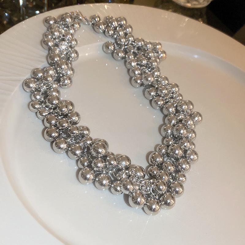 Металлическая холодно-ветреная шаровая геометрическая чокер-ожерелье преувеличенная цепочка на ключицу