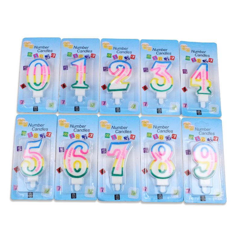 Large Number Candle 0-9 Children's 100th Birthday Candle Creative Cake Candle Colorful Candle