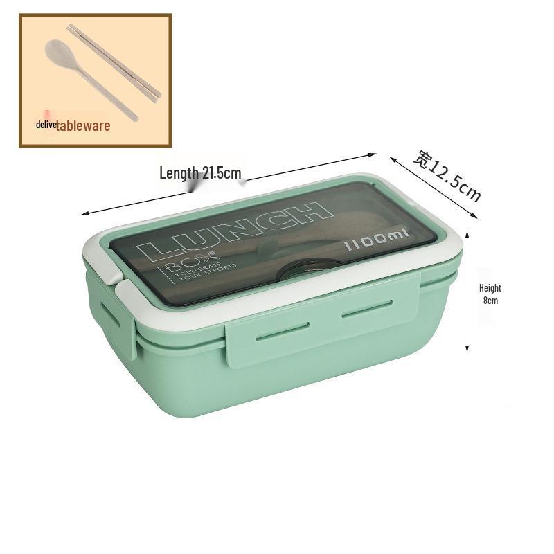 Portable Wheat Straw Bento Box: Insulated, Multi-Compartment, Japanese-Style, Microwave Safe for Office Workers & Students
