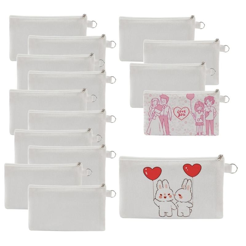 15pcs Portable Blanks Sublimation Bags Canvas Storage Bags Designed For Easy Organization By Hobbyists