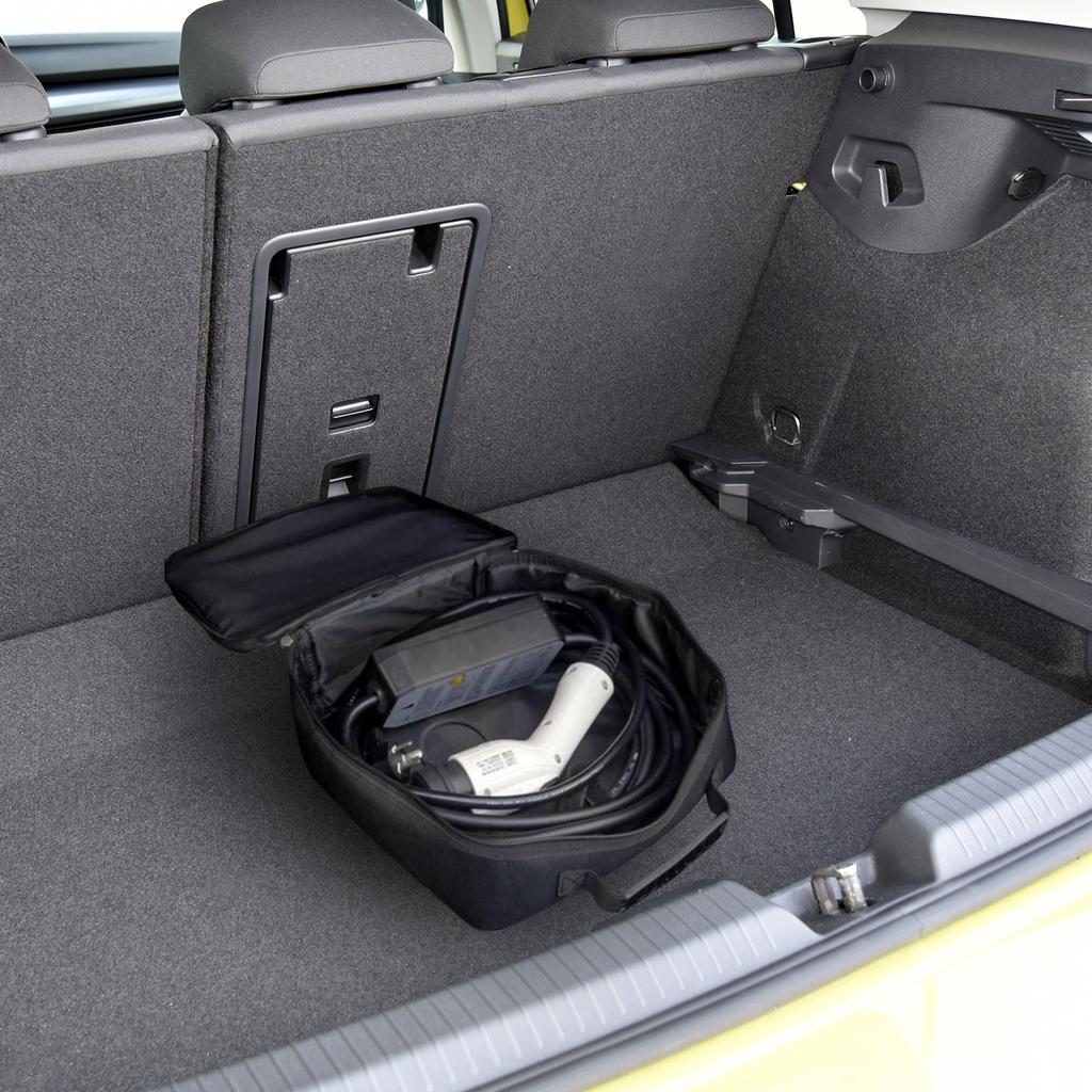 Car Charge Cable Bag 600D Oxford Cloth Car Charger Round Storage Bags Flame Retardant Large Capacity for Outdoor Activity