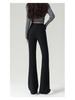 Women's High-Waisted Black Flare Pants - Slim Fit, Stretch, Petite Size, Spring/Autumn 2026 Collection