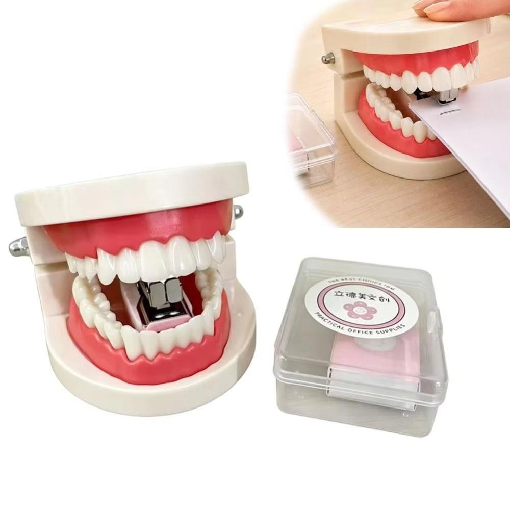 Mini Denture Shaped Stapler Denture Shape Novelty Stapler Tooth Stapler Desktop Decoration
