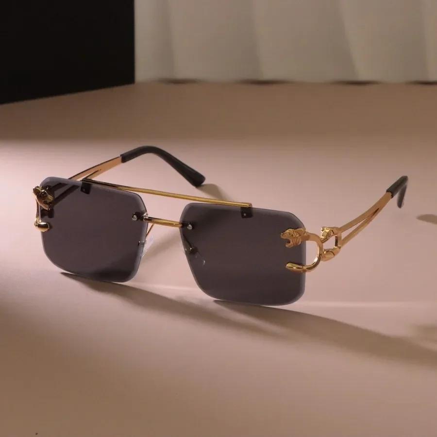 

Metal Rimless Classic Square Sunglasses Women Men Brand Designer Personality Sun Glasses Female Male Colors Mirror Other