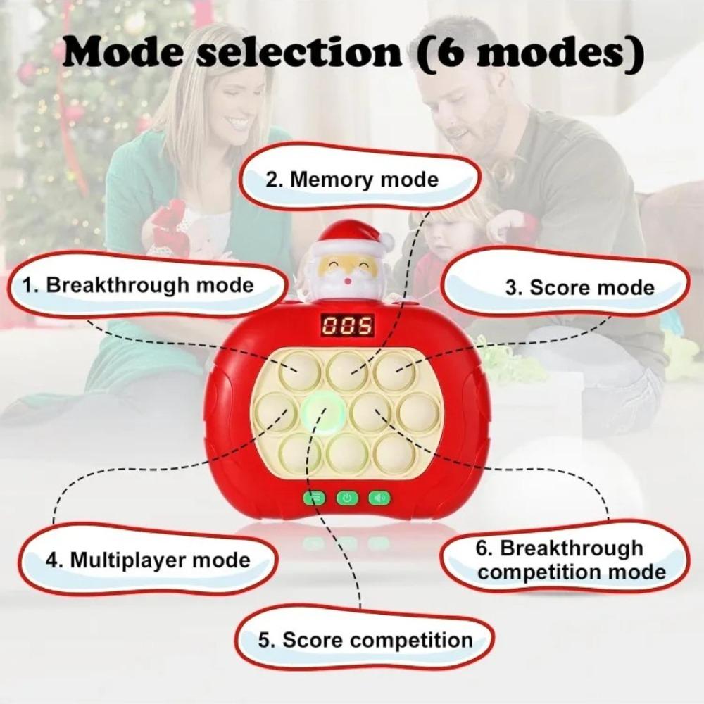 Quick Push Pop Fidget Toy for Christmas Santa Claus Pop Bubble Game Controller Handheld Puzzle Sensory Toy for Kids Boys Girls