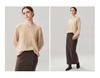 Women's Cashmere V-Neck Sweater - Aran Jacquard Knit, Loose Fit, Autumn Style