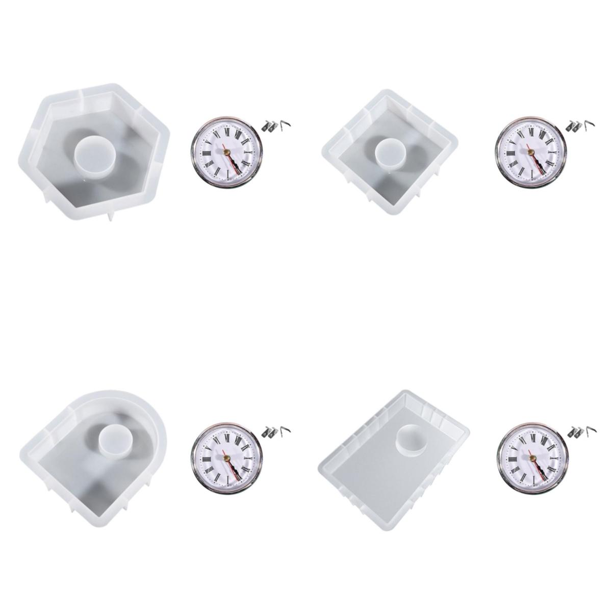 

DIY Форми з епоксидної смоли Набір прикрас для годинника Годинники ручної роботи Тримач для підставки Силіконові форми для прикраси столу в домашньому офісі silver set