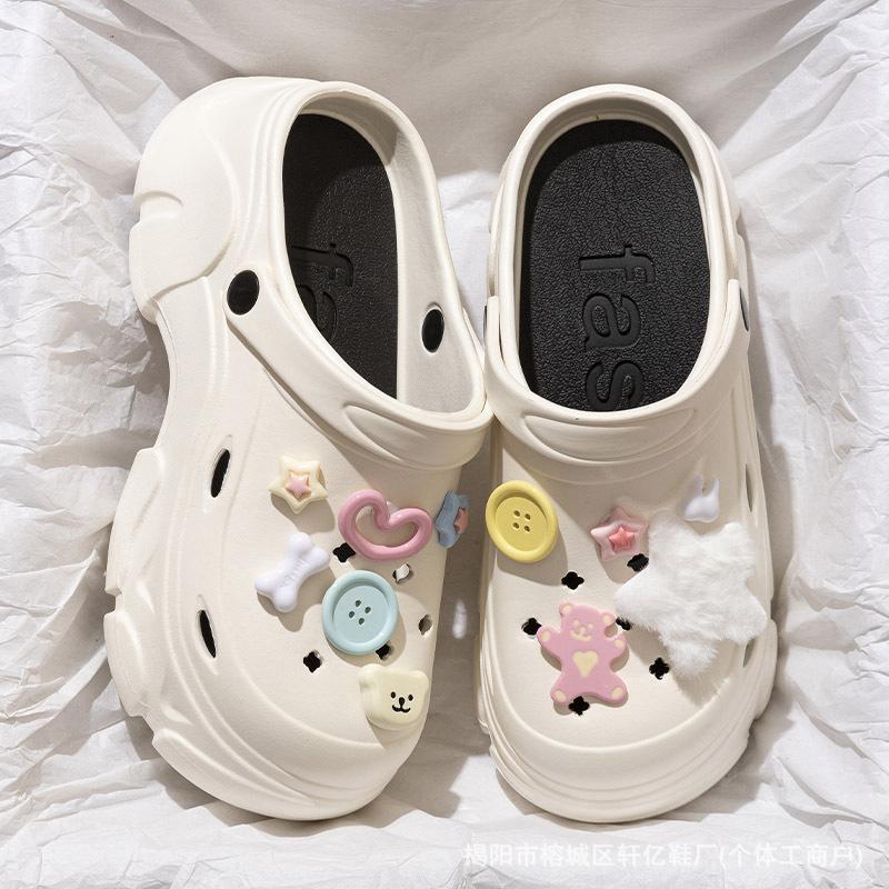 [] Cave shoes sandals women's summer wear heightened thick-soled non-slip beach baotou