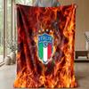 Italy Football Printed Flannel Blanket Skin Friendly Warm Decorative Throw for Indoor Couch Bed Daily Use