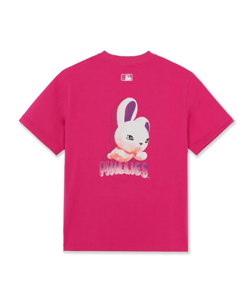 Emelbi Bunny Back Graphic Oversized Short Sleeve T-Shirt Phi (Magenta)