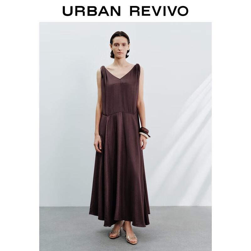 

UR 2025 Autumn Retro V-Neck Sleeveless A-line Long Dress ULG750005 L