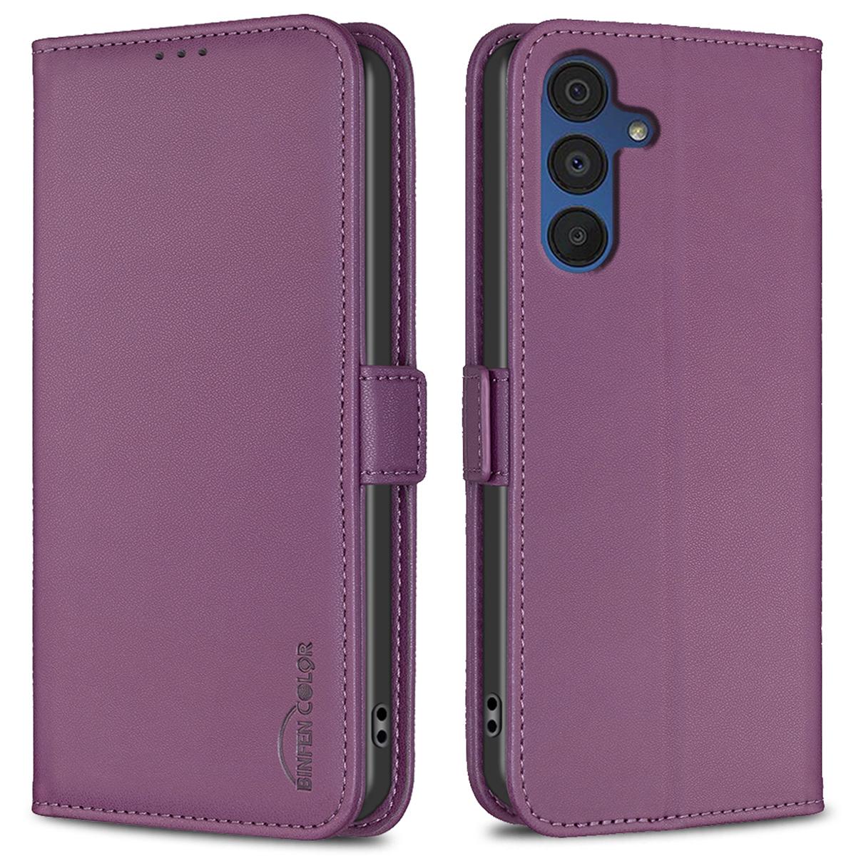 

BINFEN COLOR BF31 For Samsung Galaxy A36 5G Case PU Leather Flip Folio Phone Wallet Cover Dark Purple