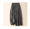 Women's Casual Wide-Leg Elastic Waist Pants - Cotton Linen Double Layer 