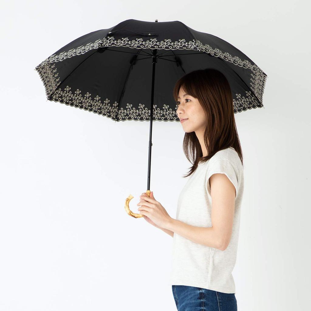 Sun UV Heat and Light Compact Long Suitable for Both Sunny and Rainy Grade 1 Light Laminated Cool Plus Leaf Embroidery Umbrella, Protection, Blocking,