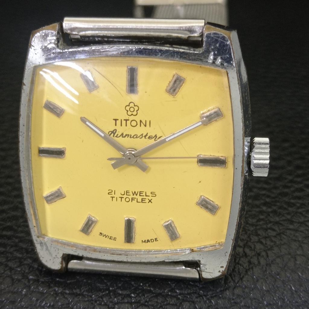 ART DECO VINTAGE TITONI AIRMASTER TITOFLEX WINDING SWISS MENS WATCH a703231-1 R213a-a703231