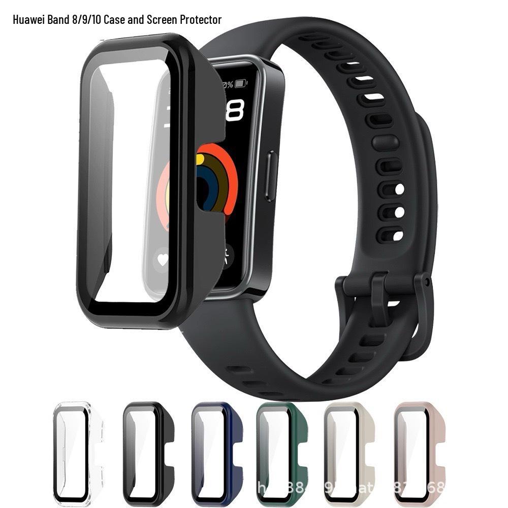 Huawei Band 8/910 Protective Case & Screen Film: Transparent PC Hard Case with Tempered Film