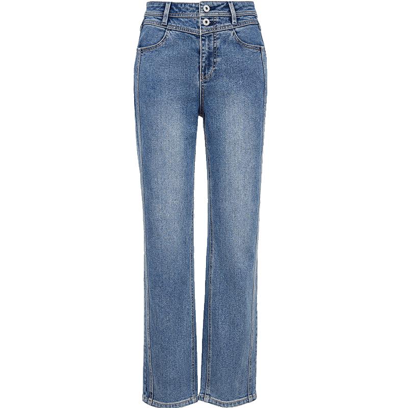 

ONLY Women s 2025 Summer V-Waist High-Rise Straight-Leg Ankle Jeans S